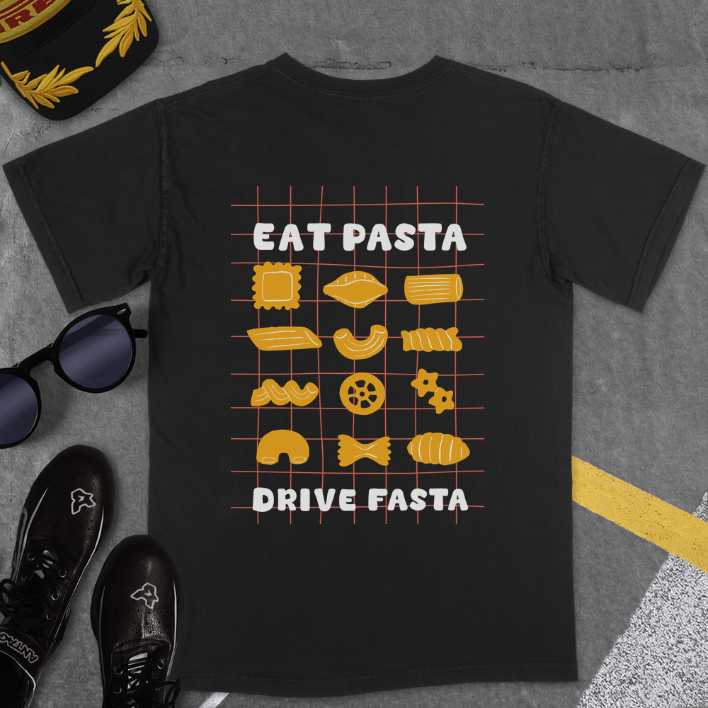 T-Shirt Black / S EAT PASTA DRIVE FASTA T-SHIRT (MONZA)