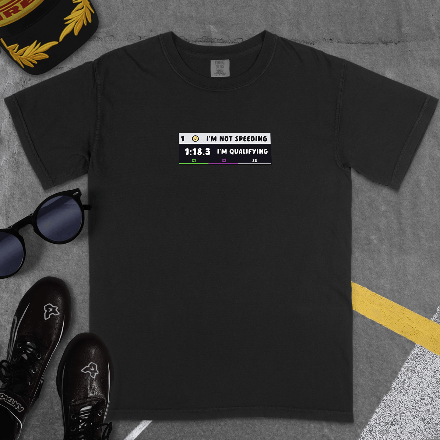 T-Shirt Black / S I'M NOT SPEEDING I'M QUALIFYING T-SHIRT