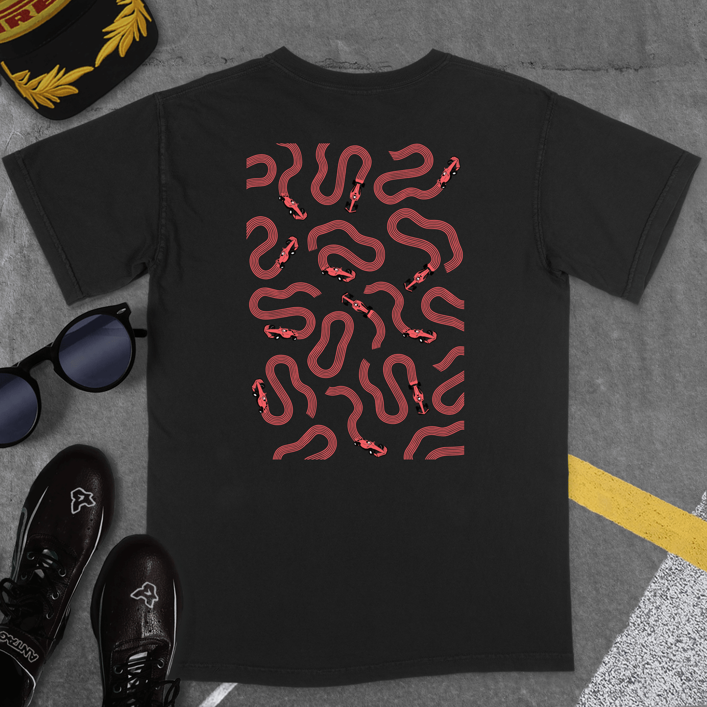 T-Shirt Black / S JUST CARS GOING ROUND IN CIRCLES T-SHIRT