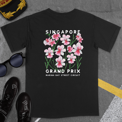 T-Shirt Black / S SINGAPORE GP FLORAL T-SHIRT (VANDA MISS JOAQUIM)