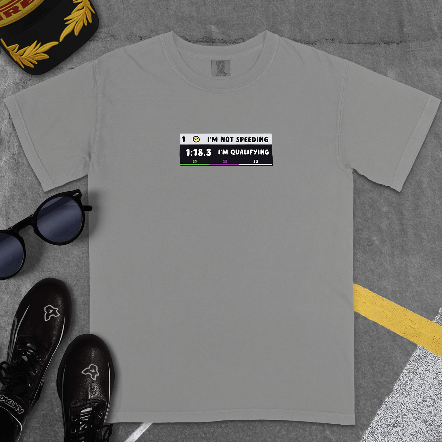 T-Shirt Grey / S I'M NOT SPEEDING I'M QUALIFYING T-SHIRT