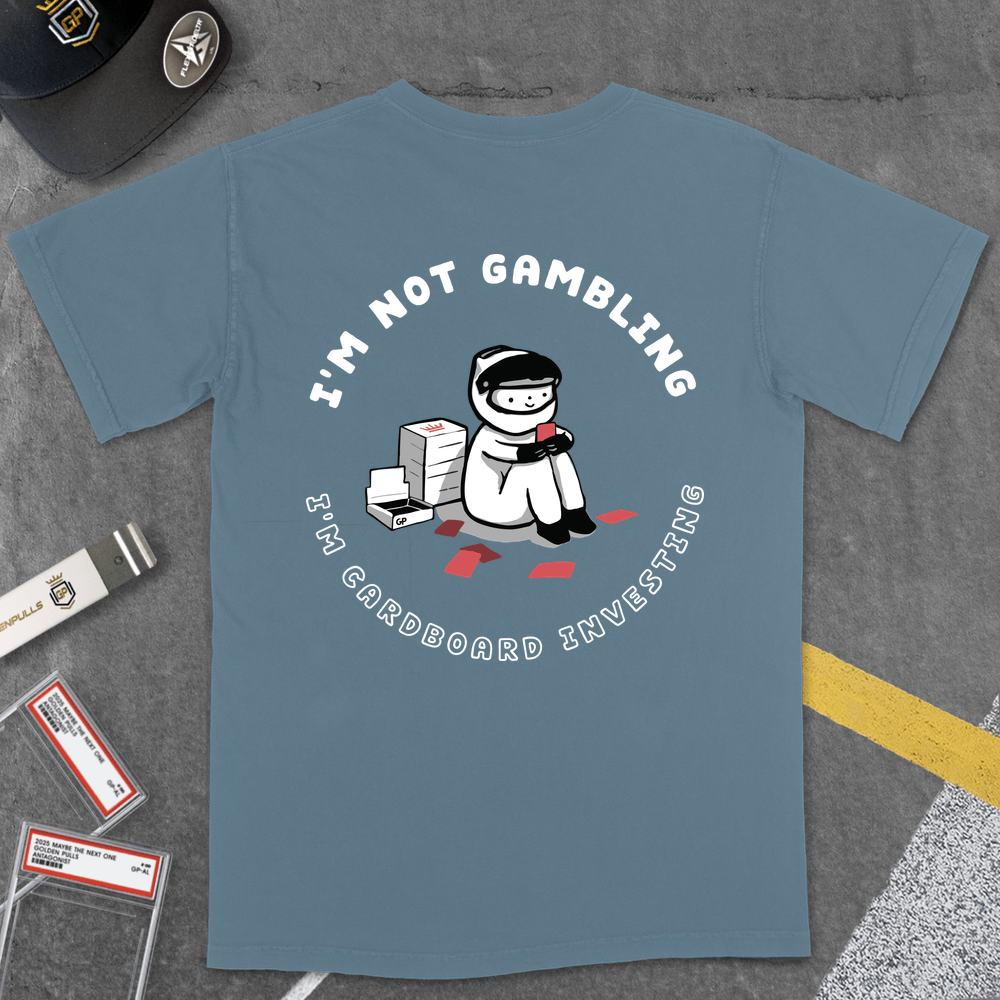 T-Shirt Ice Blue / S [GOLDENPULLS] I'M CARDBOARD INVESTING T-SHIRT