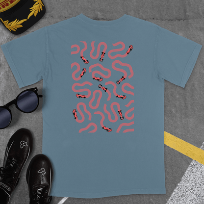 T-Shirt Ice Blue / S JUST CARS GOING ROUND IN CIRCLES T-SHIRT