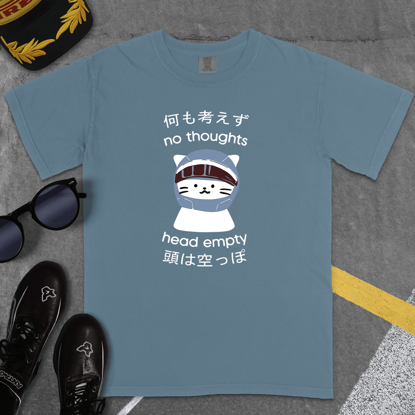 T-Shirt Ice Blue / S NO THOUGHTS HEAD EMPTY T-SHIRT