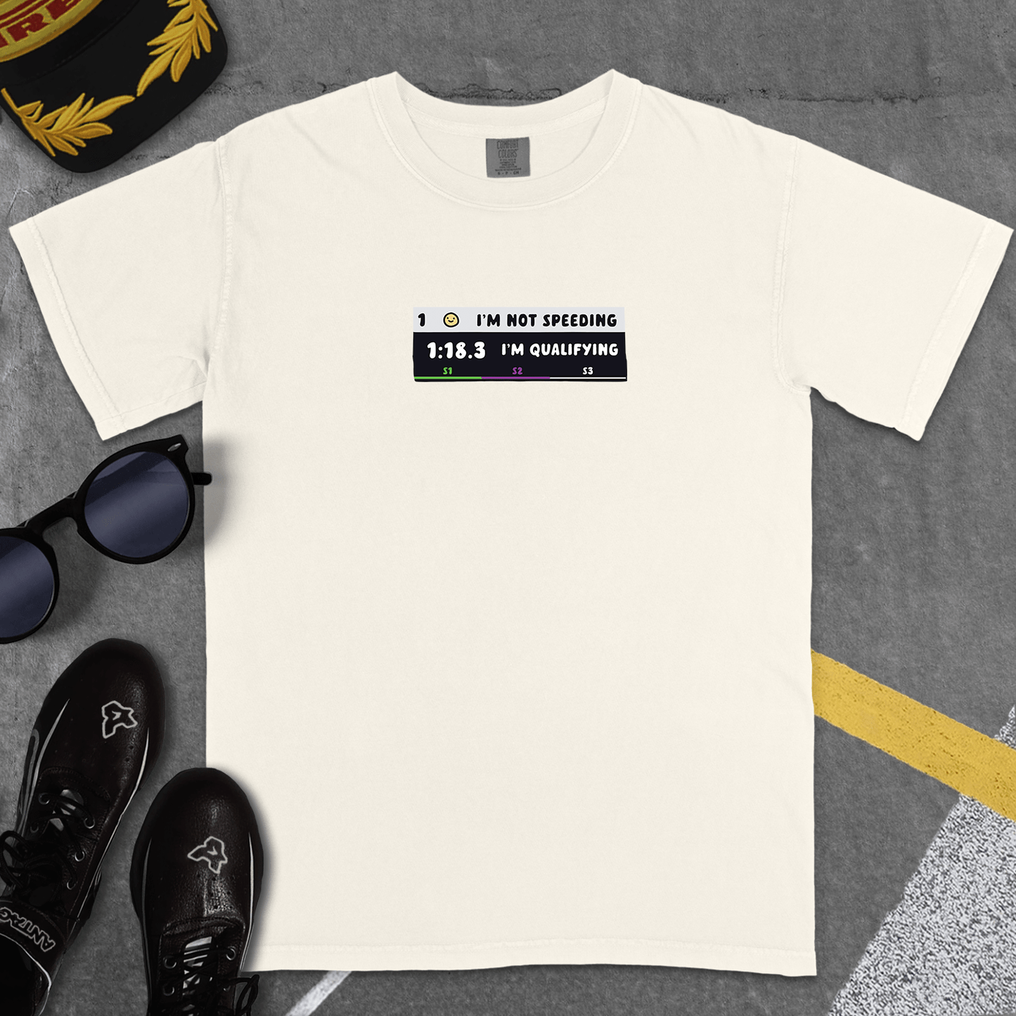 T-Shirt Ivory / S I'M NOT SPEEDING I'M QUALIFYING T-SHIRT