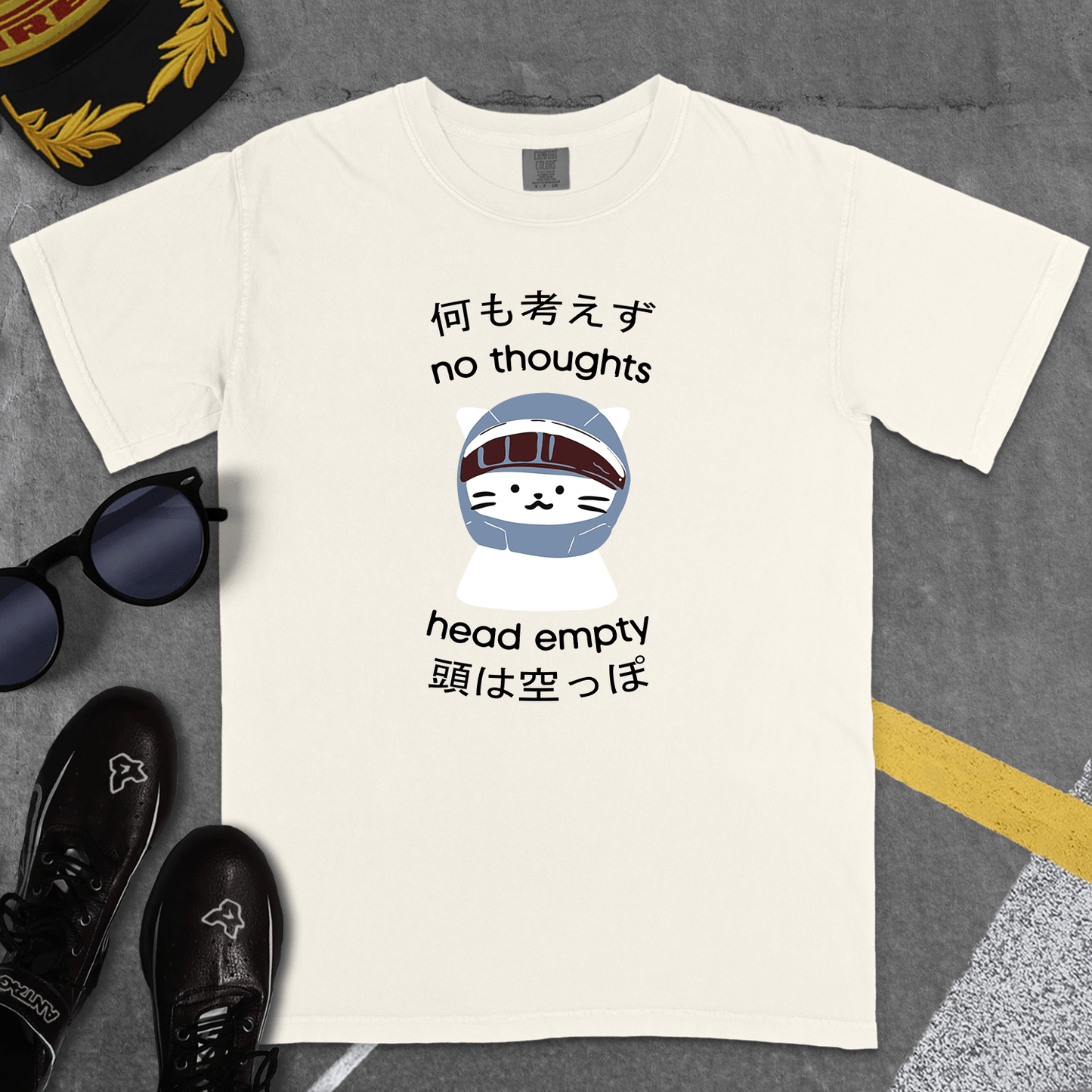 T-Shirt Ivory / S NO THOUGHTS HEAD EMPTY T-SHIRT