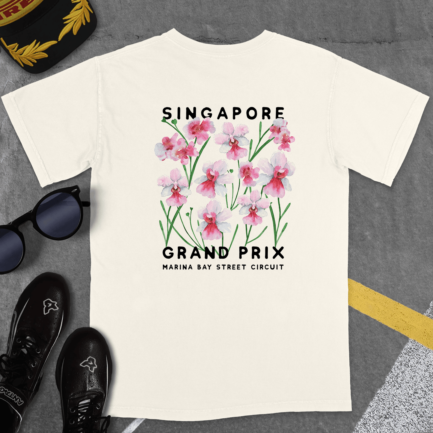 T-Shirt Ivory / S SINGAPORE GP FLORAL T-SHIRT (VANDA MISS JOAQUIM)