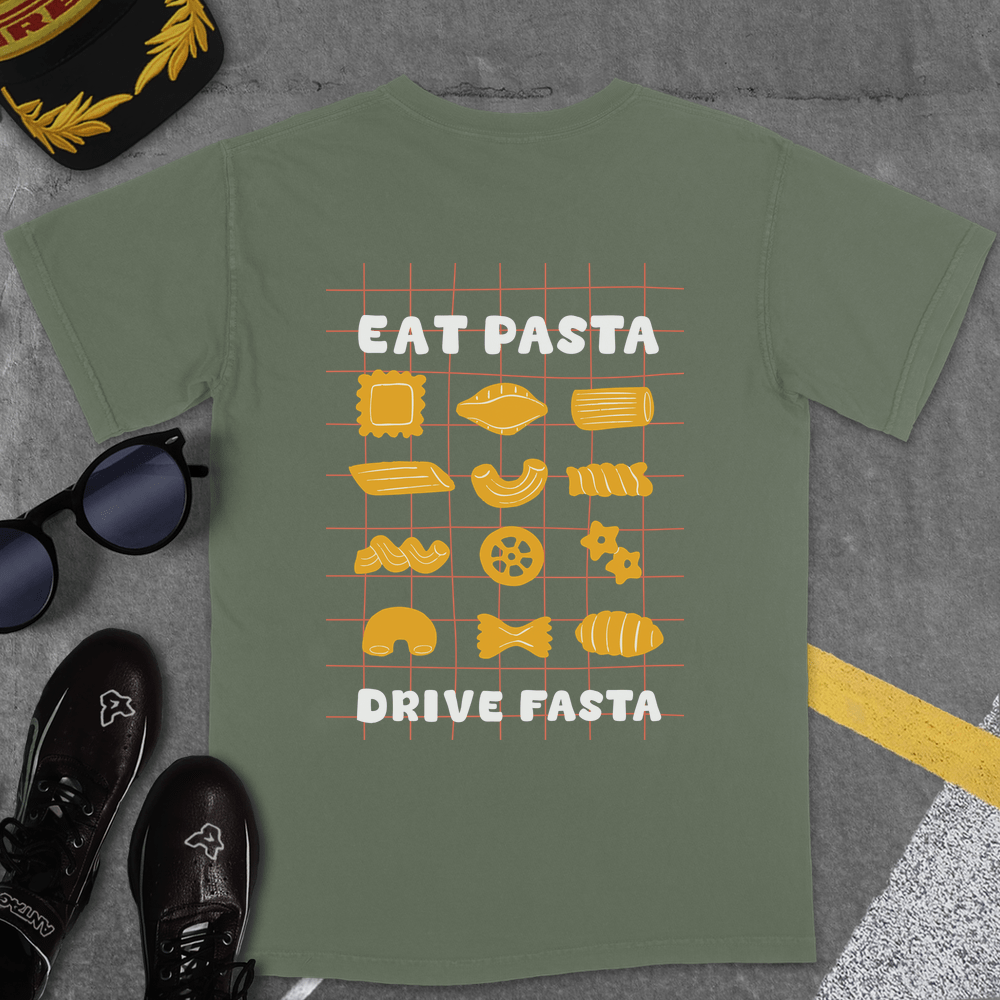 T-Shirt Moss / S EAT PASTA DRIVE FASTA T-SHIRT (MONZA)