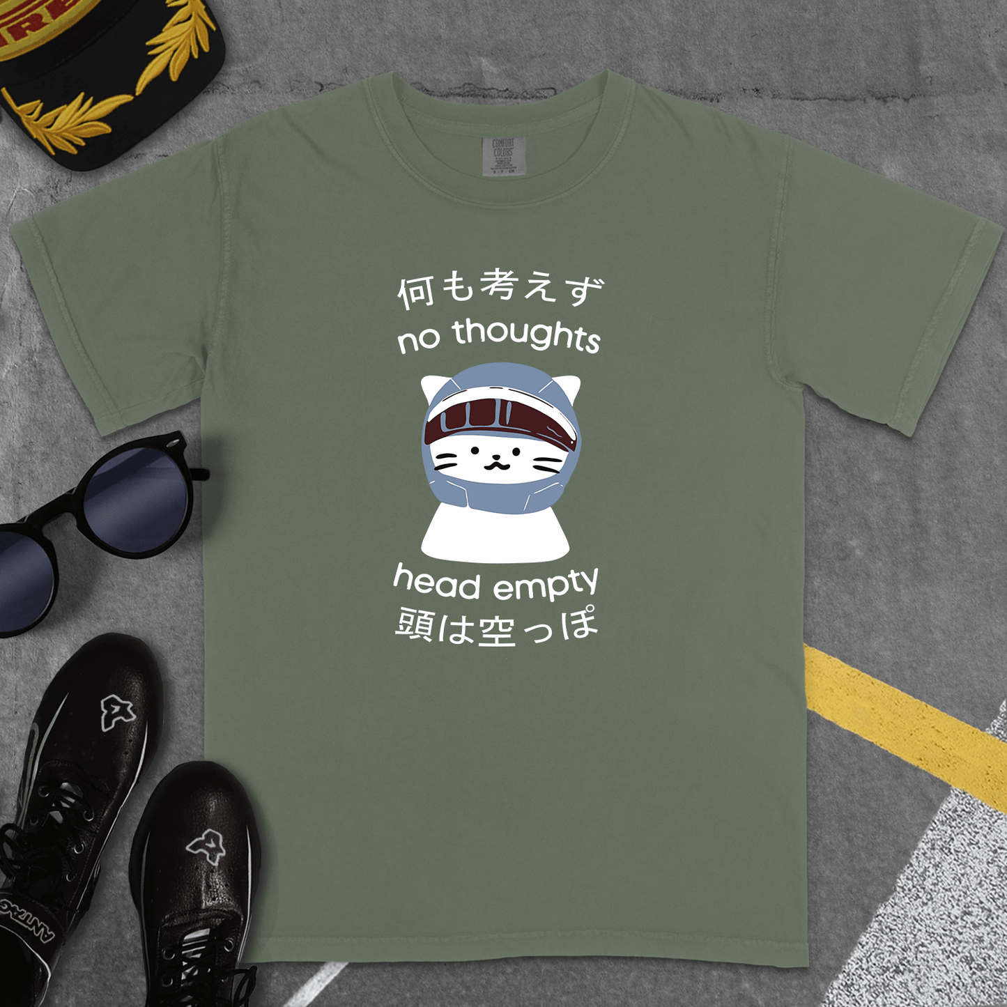 T-Shirt Moss / S NO THOUGHTS HEAD EMPTY T-SHIRT