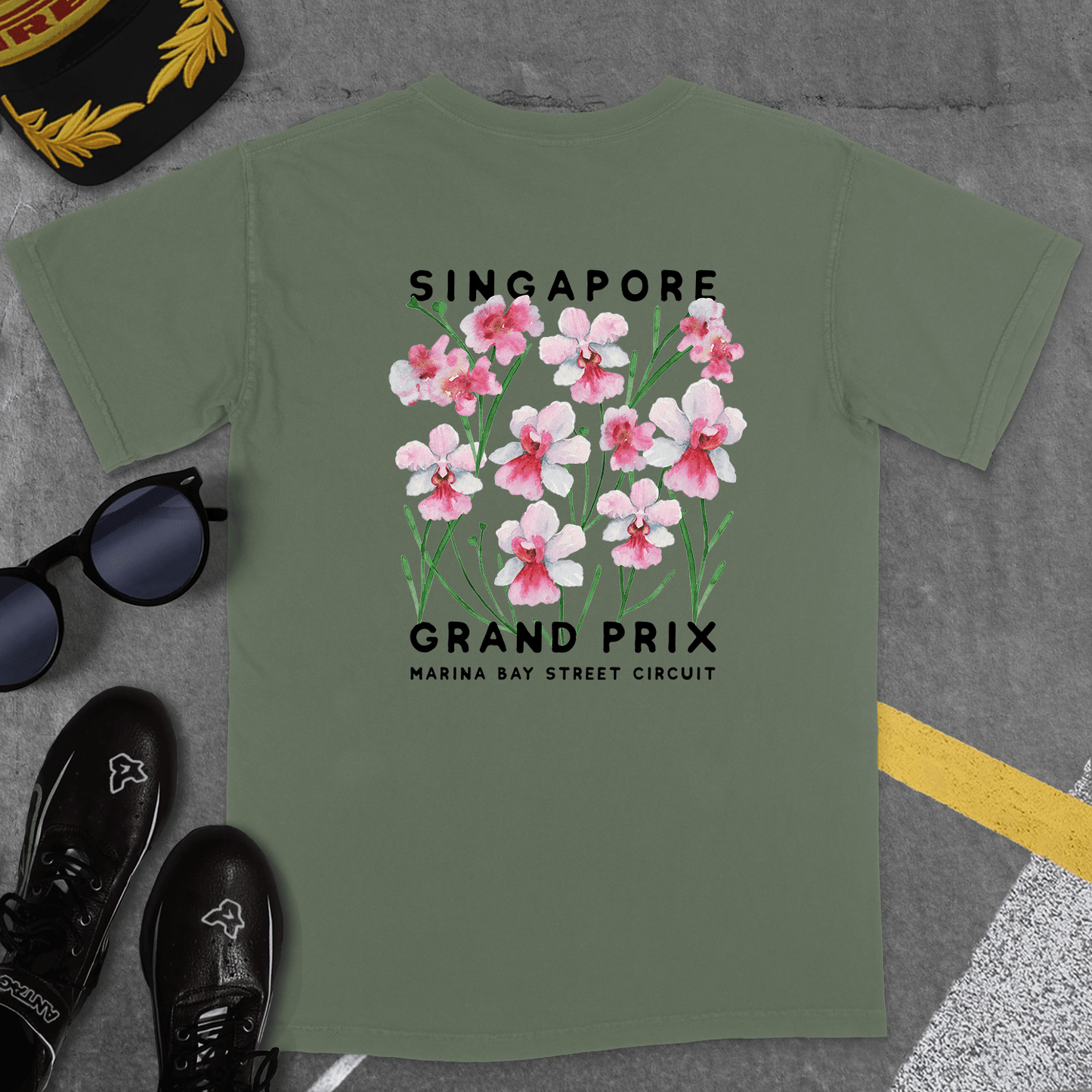 T-Shirt Moss / S SINGAPORE GP FLORAL T-SHIRT (VANDA MISS JOAQUIM)