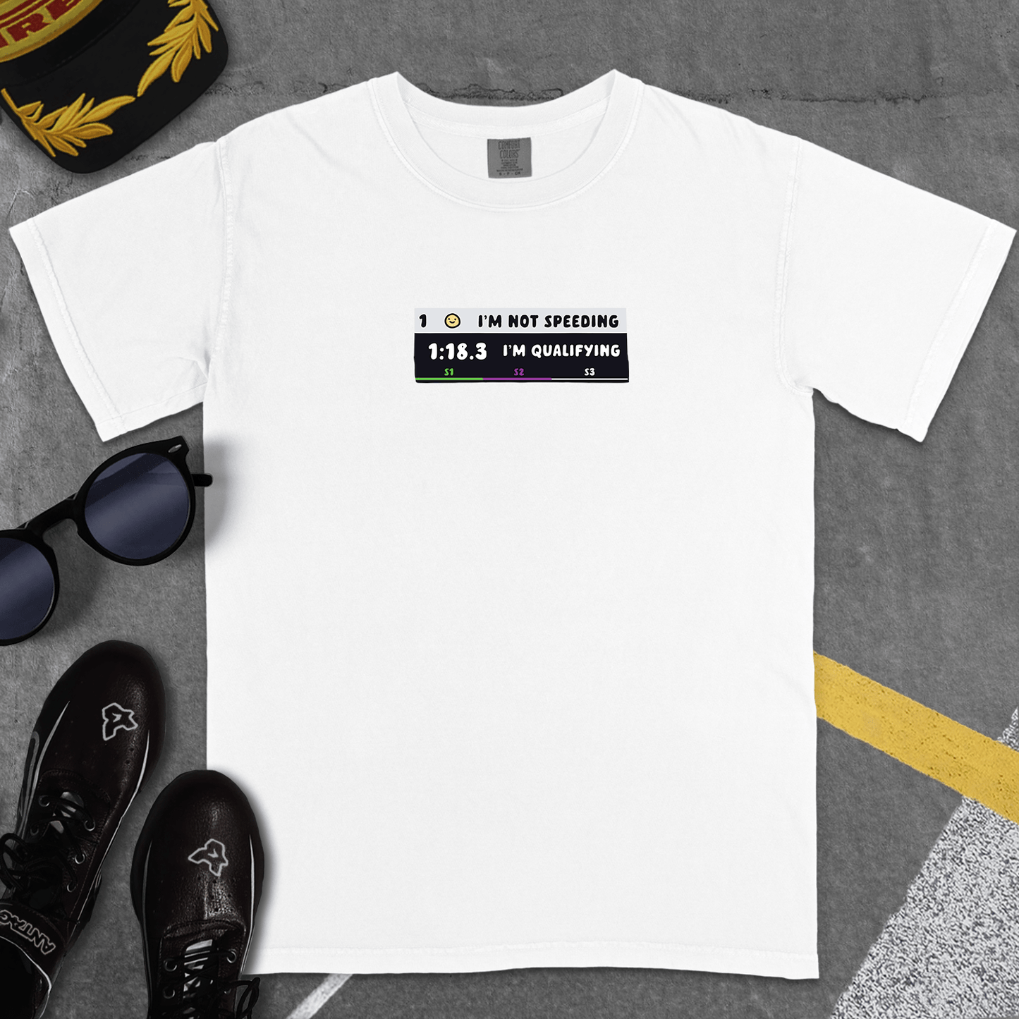 T-Shirt White / S I'M NOT SPEEDING I'M QUALIFYING T-SHIRT